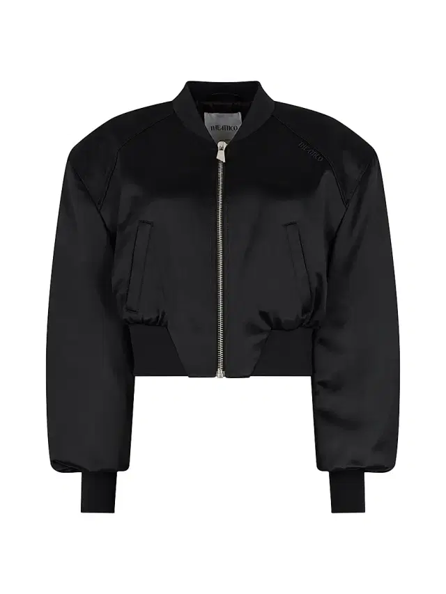 The Attico Women's Elasticized Trim Crop Bomber Jacket - Black