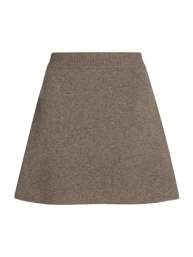 Women's Clare Cashmere A-Line Miniskirt - Truffle