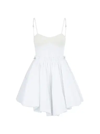 The Attico Women's Poplin Cotton Gathered Minidress - White - Size 00 | Thumbnail 1 The Attico Women's Poplin Cotton Gathered Minidress - White - Size 00 | Thumbnail 1