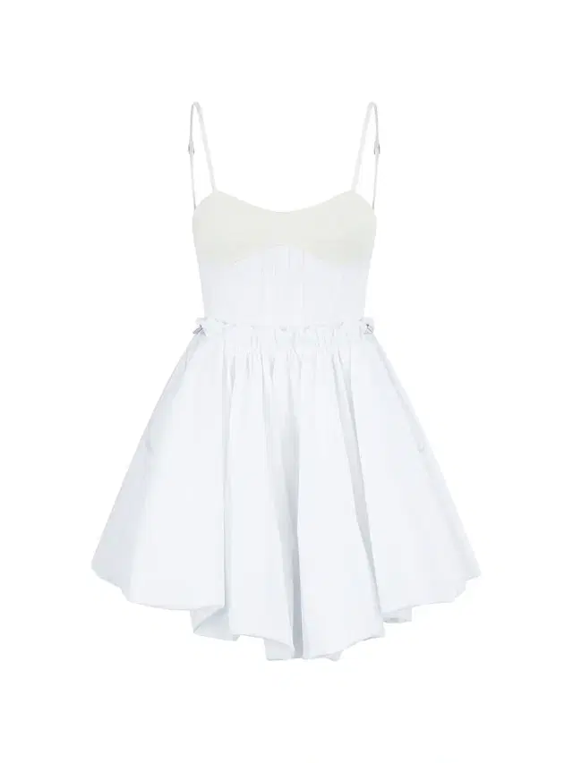 Women's Poplin Cotton Gathered Minidress - White