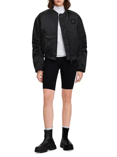 Canada Goose Women's Jade Satin & Down Bomber Jacket - Black - Size XS | Thumbnail 2