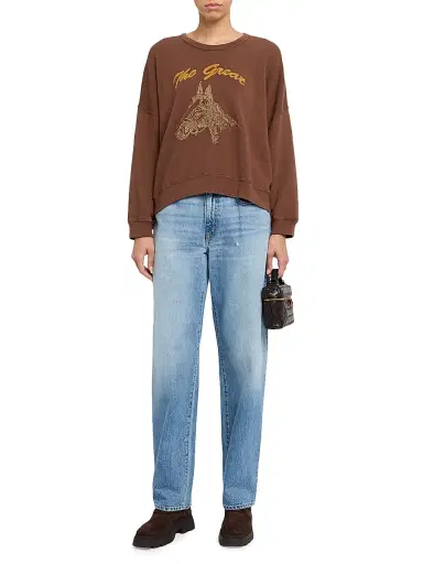 SLVRLAKE Women's Ella Relaxed Mid-Rise Barrel-Leg Jeans - Day Break | Thumbnail 2