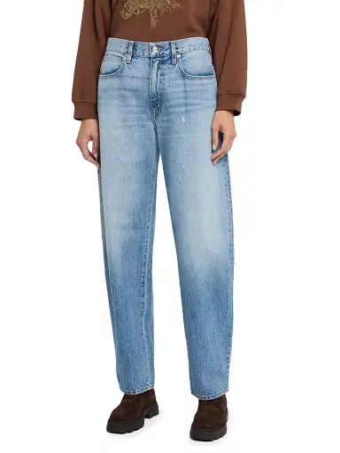 SLVRLAKE Women's Ella Relaxed Mid-Rise Barrel-Leg Jeans - Day Break | Thumbnail 3