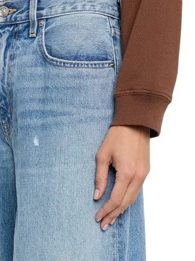 SLVRLAKE Women's Ella Relaxed Mid-Rise Barrel-Leg Jeans - Day Break | Thumbnail 5