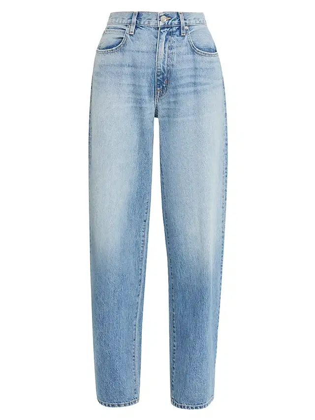 SLVRLAKE Women's Ella Relaxed Mid-Rise Barrel-Leg Jeans - Day Break