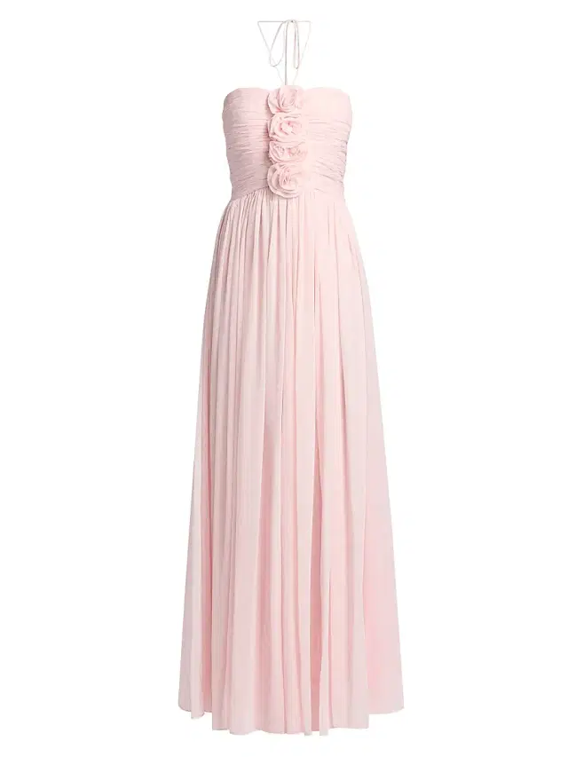 As It May Women's Rosette-Detail Polka Dot Gown - Pink Classic Polka Dot