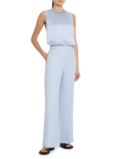 Argent Women's Soho Linen Twill Straight-Leg Trousers - Light Blue - Size 8 | Thumbnail 2 Argent Women's Soho Linen Twill Straight-Leg Trousers - Light Blue - Size 8 | Thumbnail 2