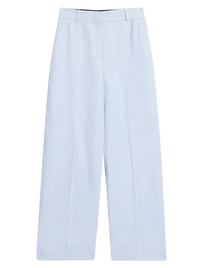 Women's Soho Linen Twill Straight-Leg Trousers - Light Blue