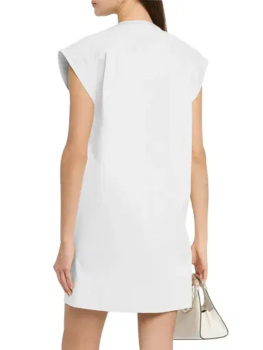 Argent Women's Cotton Sateen Shift Minidress - White - Size XL | Thumbnail 4