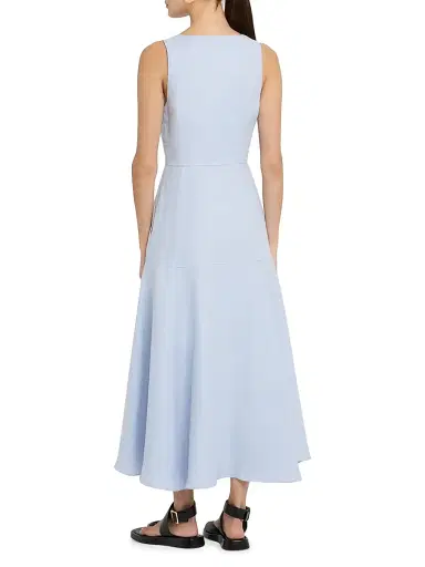 Argent Women's Marcy Sleeveless Linen Twill Midi-Dress - Light Blue - Size 14 | Thumbnail 4 Argent Women's Marcy Sleeveless Linen Twill Midi-Dress - Light Blue - Size 14 | Thumbnail 4