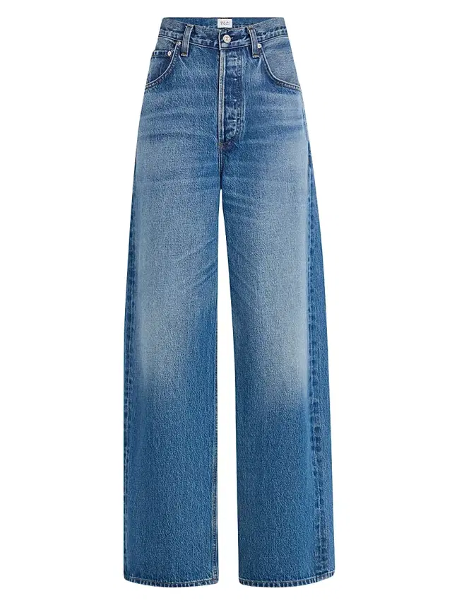 ARGENT Women's Ayla Baggy Whiskered Jeans - Blue
