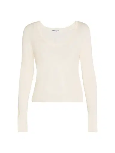 Argent Women's Merino Wool & Silk Pointelle Top | Thumbnail 1 Argent Women's Merino Wool & Silk Pointelle Top | Thumbnail 1