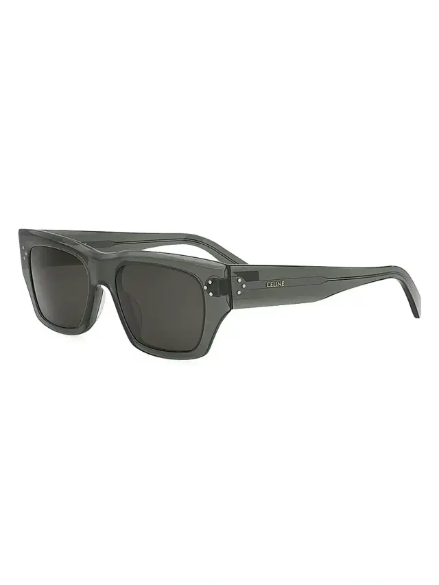 CELINE Men's Bold 3-Dots 53MM Square Sunglasses - Green