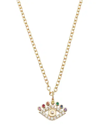 Sydney Evan Women's Evil Eye 14K Yellow Gold, Multi-Stone & X TCW Diamond Pendant Necklace - Gold | Thumbnail 1 Sydney Evan Women's Evil Eye 14K Yellow Gold, Multi-Stone & X TCW Diamond Pendant Necklace - Gold | Thumbnail 1