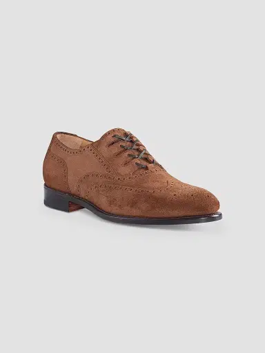 Paul Stuart Men's Suede Brogue Wingtip Derby Loafers | Thumbnail 2 Paul Stuart Men's Suede Brogue Wingtip Derby Loafers | Thumbnail 2