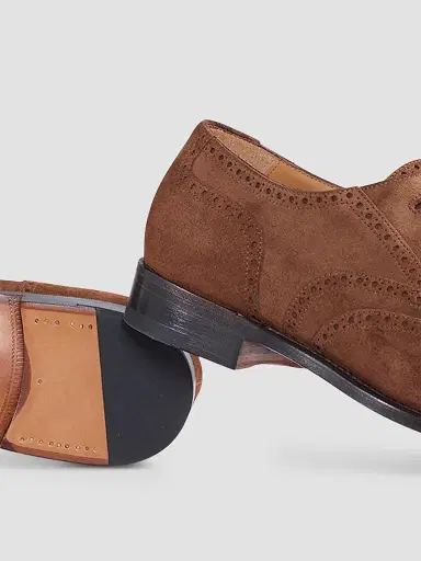 Paul Stuart Men's Suede Brogue Wingtip Derby Loafers | Thumbnail 5 Paul Stuart Men's Suede Brogue Wingtip Derby Loafers | Thumbnail 5