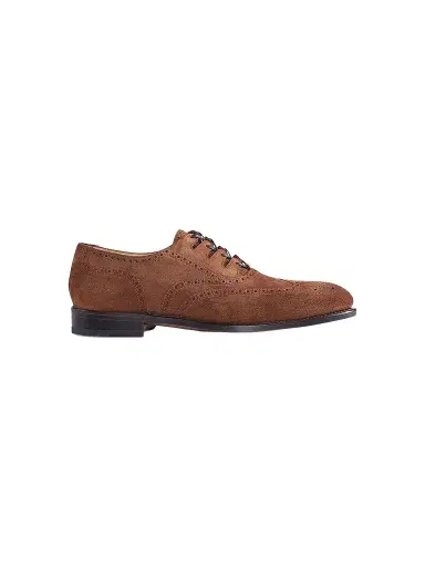 Paul Stuart Men's Suede Brogue Wingtip Derby Loafers | Thumbnail 1 Paul Stuart Men's Suede Brogue Wingtip Derby Loafers | Thumbnail 1