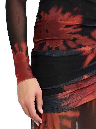 JBQ Women's Serene Floral Mesh Maxi Dress - Crimson Black - Size Medium | Thumbnail 5 JBQ Women's Serene Floral Mesh Maxi Dress - Crimson Black - Size Medium | Thumbnail 5