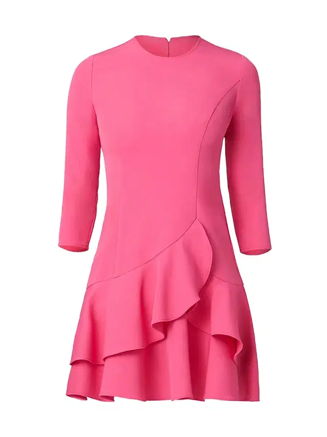 Shoshanna Women's Nessa Ruffled Crepe Minidress - Rose