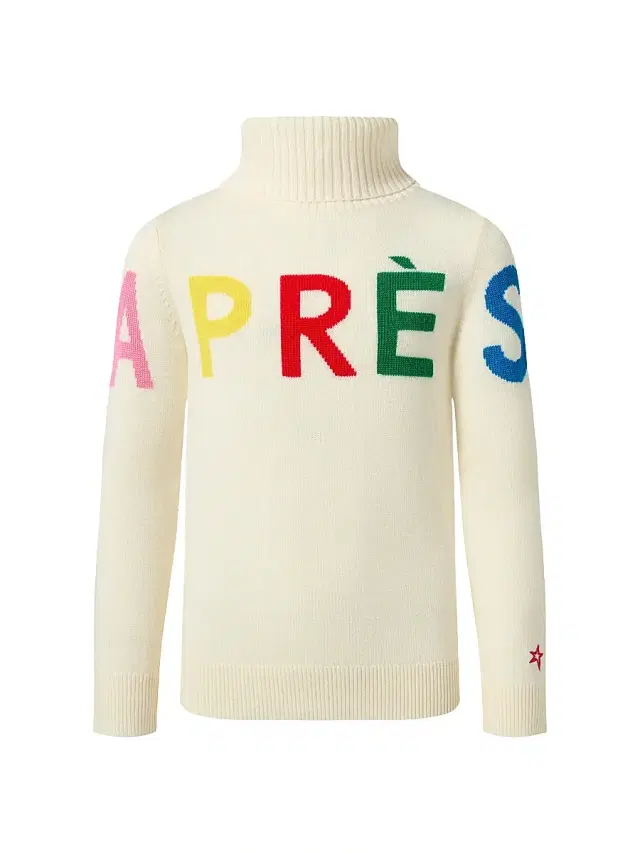 Little Kid's & Kid's "Après" Wool Turtleneck Sweater - Snow White Rainbow