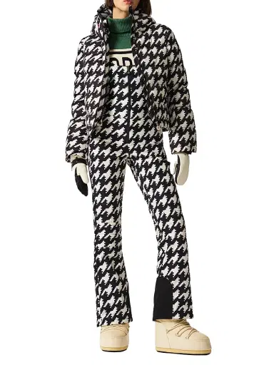 Perfect Moment Women's Polar Flare Houndstooth Down Ski Jacket | Thumbnail 2