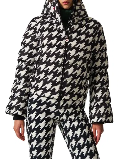 Perfect Moment Women's Polar Flare Houndstooth Down Ski Jacket | Thumbnail 3