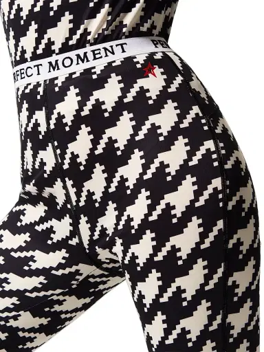 Perfect Moment Women's Base Layer Houndstooth Leggings - Black White Houndstooth | Thumbnail 5 Perfect Moment Women's Base Layer Houndstooth Leggings - Black White Houndstooth | Thumbnail 5
