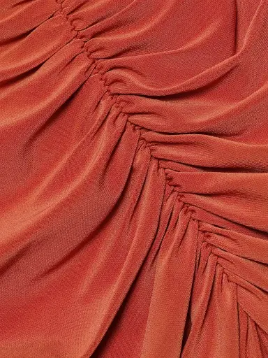 Amsale Women's Ruched Jersey Surpliced Gown - Terracotta | Thumbnail 7