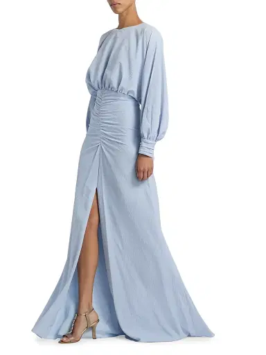 Amsale Women's Gathered A-Line Gown - Ice - Size 6 | Thumbnail 2 Amsale Women's Gathered A-Line Gown - Ice - Size 6 | Thumbnail 2