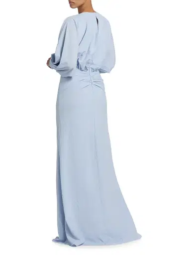 Amsale Women's Gathered A-Line Gown - Ice - Size 6 | Thumbnail 5 Amsale Women's Gathered A-Line Gown - Ice - Size 6 | Thumbnail 5