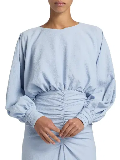 Amsale Women's Gathered A-Line Gown - Ice - Size 6 | Thumbnail 6 Amsale Women's Gathered A-Line Gown - Ice - Size 6 | Thumbnail 6