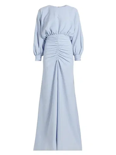Amsale Women's Gathered A-Line Gown - Ice - Size 6 | Thumbnail 1 Amsale Women's Gathered A-Line Gown - Ice - Size 6 | Thumbnail 1