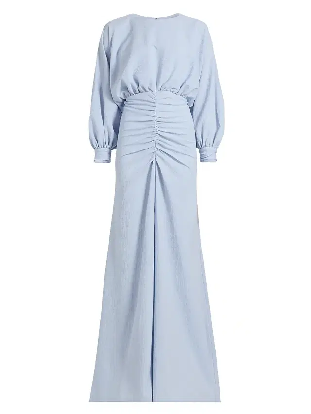 Women's Gathered A-Line Gown - Ice