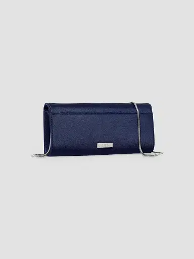 ALEXIS BITTAR Women's Crystal Curve Satin Clutch - Navy | Thumbnail 5