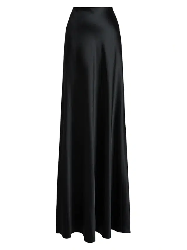Women's Masina Stretch Satin Maxi Skirt - Black