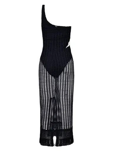 PatBO Women's Selene Mesh Printed Beach Dress - Black | Thumbnail 2 PatBO Women's Selene Mesh Printed Beach Dress - Black | Thumbnail 2
