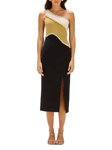 PatBo Women's Jade Colorblocked One-Shoulder Midi-Dress | Thumbnail 3 PatBo Women's Jade Colorblocked One-Shoulder Midi-Dress | Thumbnail 3