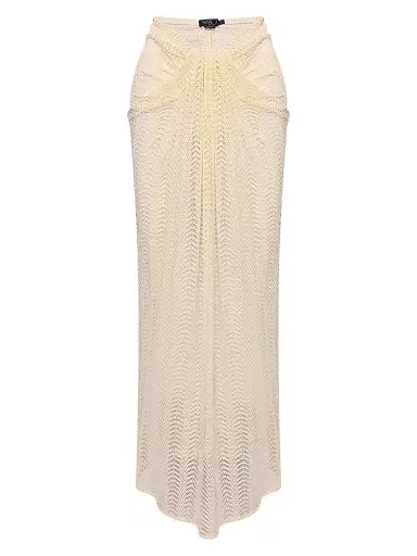 PatBo Women's Wave Mesh Maxi Skirt - Off White - Size Large | Thumbnail 1 PatBo Women's Wave Mesh Maxi Skirt - Off White - Size Large | Thumbnail 1