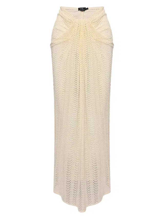 Women's Wave Mesh Maxi Skirt - Off White