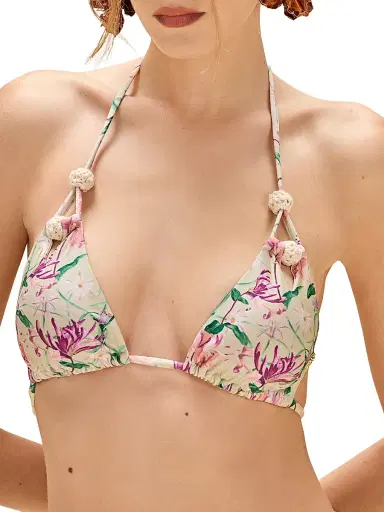 PatBo Women's Honey Flower Lace Triangle Bikini Top - Green - Size XS | Thumbnail 5 PatBo Women's Honey Flower Lace Triangle Bikini Top - Green - Size XS | Thumbnail 5