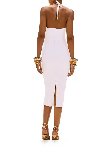 PatBO Women's Jade Embellished Halterneck Midi-Dress - Off White | Thumbnail 4 PatBO Women's Jade Embellished Halterneck Midi-Dress - Off White | Thumbnail 4