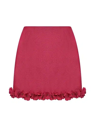 PatBo Women's Sunstone Floral-Appliqué Satin Miniskirt | Thumbnail 1 PatBo Women's Sunstone Floral-Appliqué Satin Miniskirt | Thumbnail 1