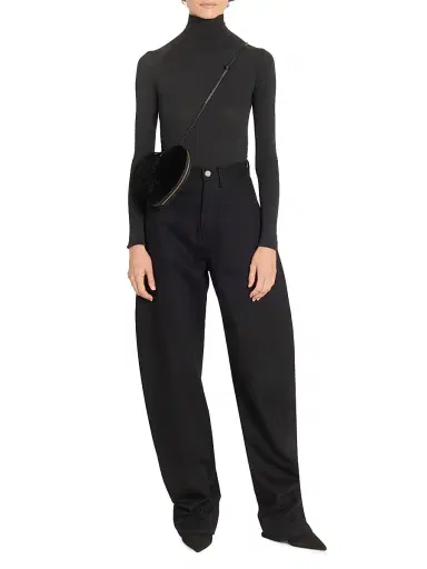 Alaïa Women's Le Coeur Shearling Shoulder Bag - Noir | Thumbnail 2