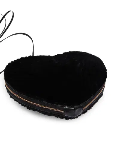 Alaïa Women's Le Coeur Shearling Shoulder Bag - Noir | Thumbnail 5