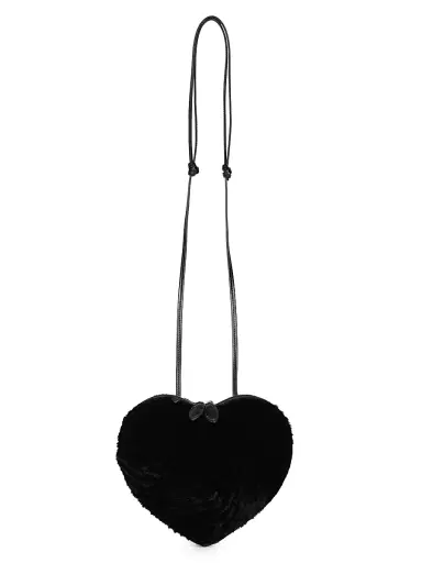 Alaïa Women's Le Coeur Shearling Shoulder Bag - Noir | Thumbnail 1