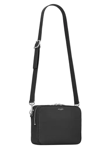 Saint Laurent Men's Small Camera Bag in Grained Leather - Black | Thumbnail 2 Saint Laurent Men's Small Camera Bag in Grained Leather - Black | Thumbnail 2