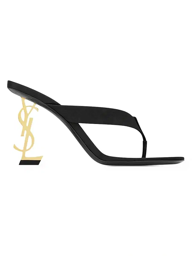 Saint Laurent Women's Opyum Mules in Satin Crepe - Black