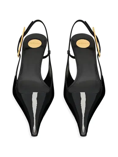 Saint Laurent Women's Lee Slingback Pumps in Patent Leather | Thumbnail 3 Saint Laurent Women's Lee Slingback Pumps in Patent Leather | Thumbnail 3