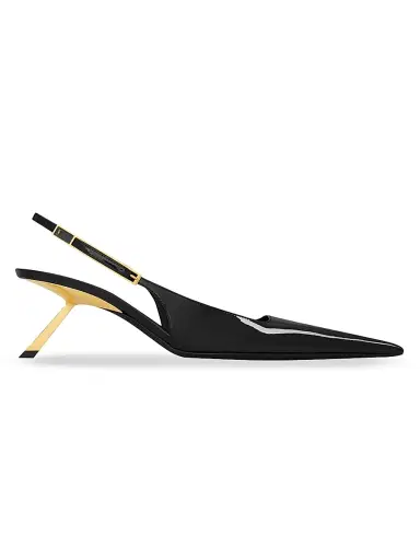 Saint Laurent Women's Lee Slingback Pumps in Patent Leather | Thumbnail 1 Saint Laurent Women's Lee Slingback Pumps in Patent Leather | Thumbnail 1