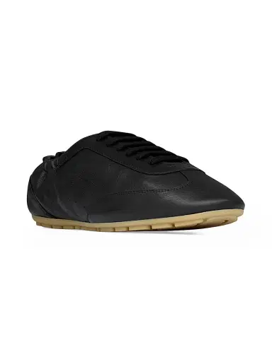 Saint Laurent Women's Lewis Sneakers in Grained Leather - Black - Size 5 | Thumbnail 2